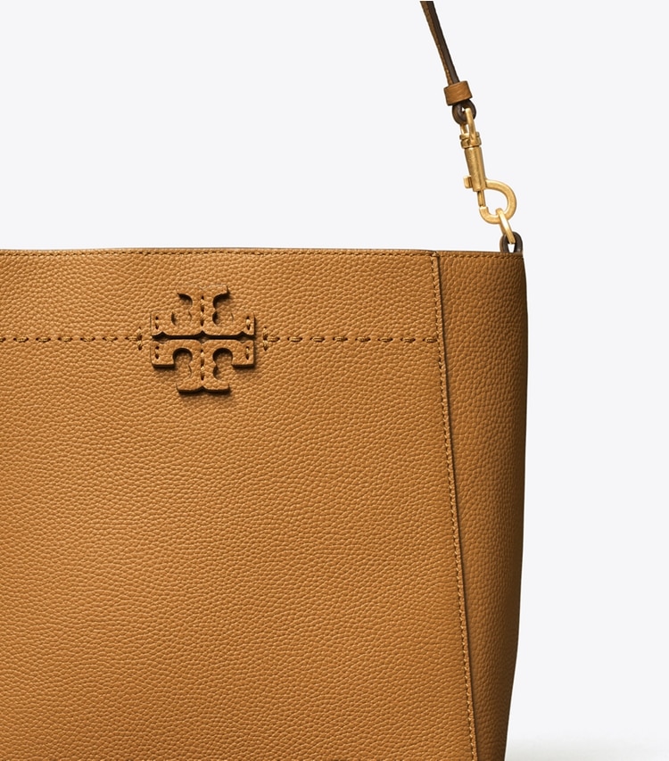 Tory Burch designer hobo bags McGraw Bucket Bag in Tiramisu detail