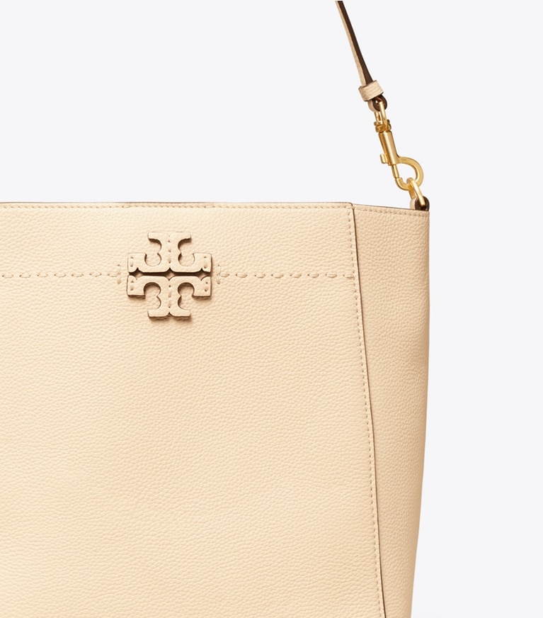 Tory Burch designer hobo bags McGraw Bucket Bag in BRIE angle