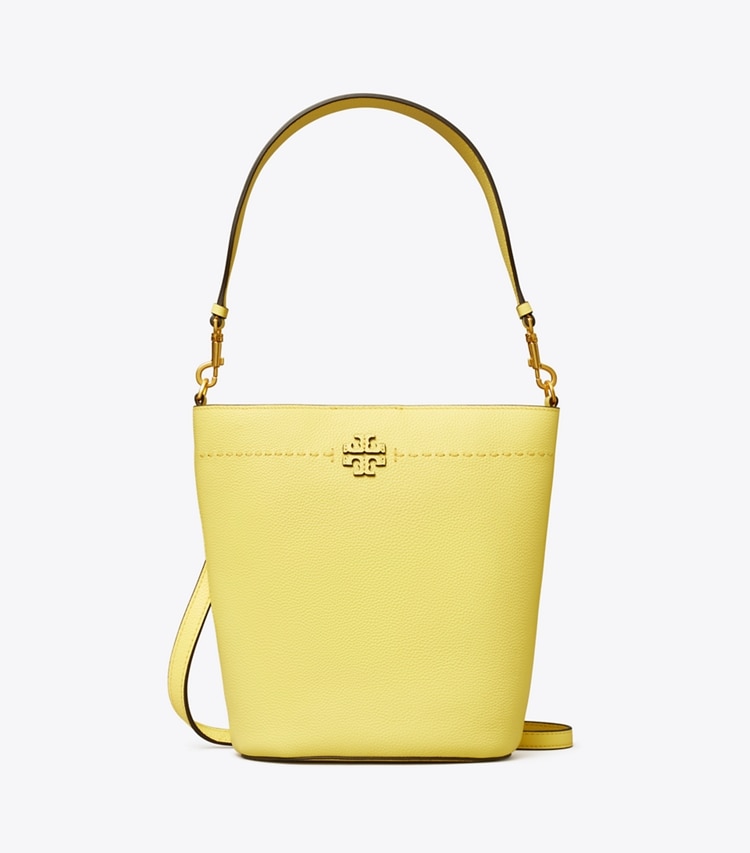 Tory Burch designer hobo bags McGraw Bucket Bag in VINTAGE YELLOW front