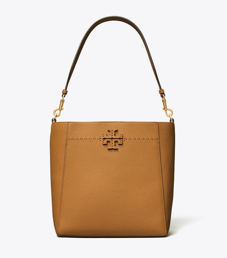 Tory Burch designer hobo bags McGraw Bucket Bag in Tiramisu angle
