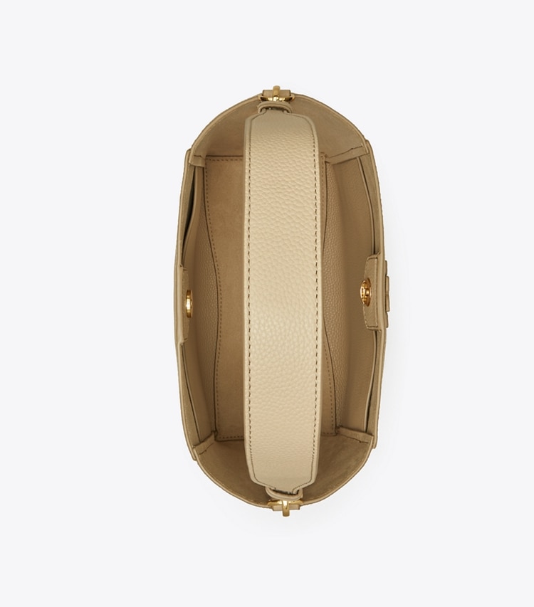 Tory Burch designer hobo bags McGraw Bucket Bag in Fresh Clay overhead