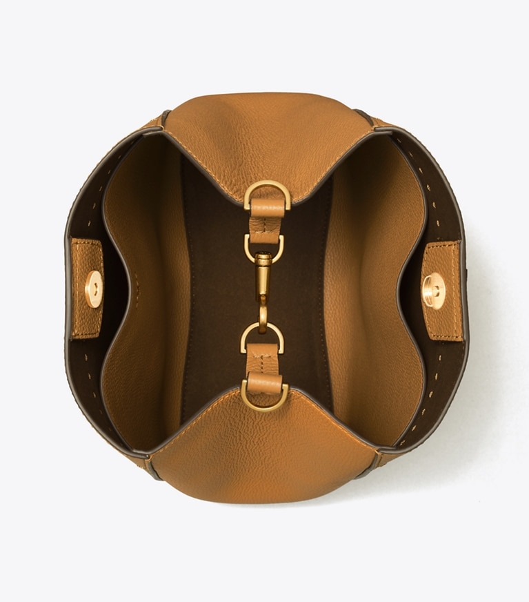 Tory Burch designer hobo bags McGraw Bucket Bag in Tiramisu angle