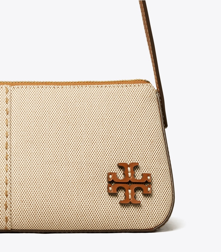 Tory Burch designer shoulder bags McGraw Canvas Wedge in Natural / Classic Cuoio detail