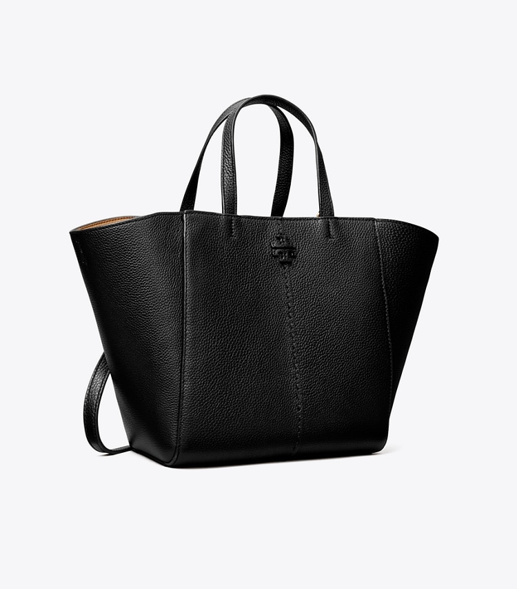 Tory Burch designer satchels McGraw Carryall in Black angle