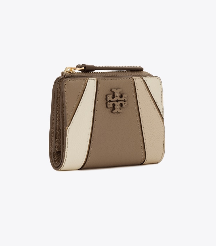 Tory Burch designer 財布 マックグロー カラーブロック バイフォールド ウォレット in Wild Mushroom Multi angle