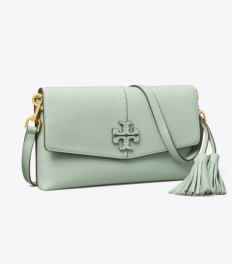 Tory Burch designer crossbody bags McGraw Crossbody in Blue Celadon angle