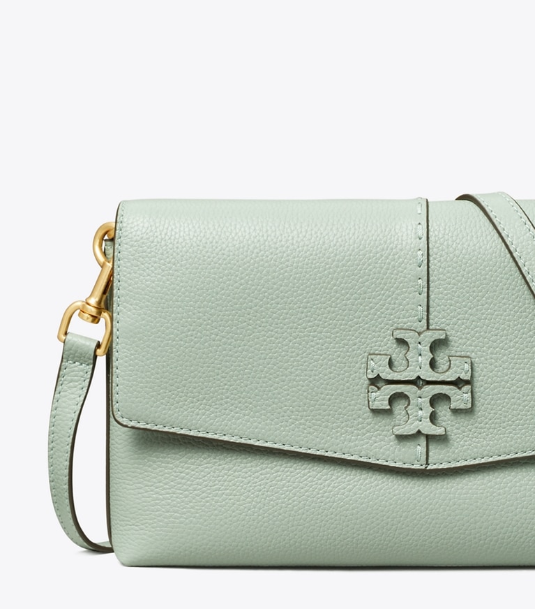 Tory Burch designer crossbody bags McGraw Crossbody in Blue Celadon angle