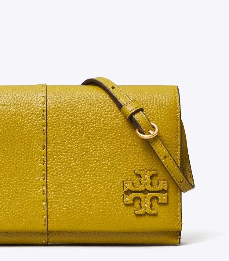 Tory Burch designer kleine taschen McGraw Crossbody-Geldbörse in Cactus Green detail