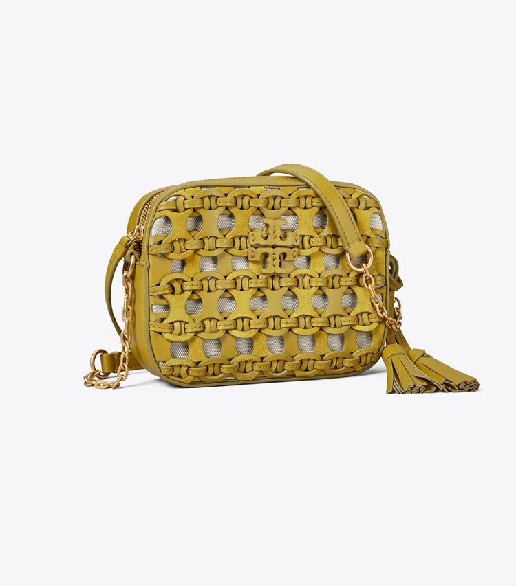Tory Burch designer crossbody bags McGraw Die-Cut Camera Bag in ISLAND PALM angle