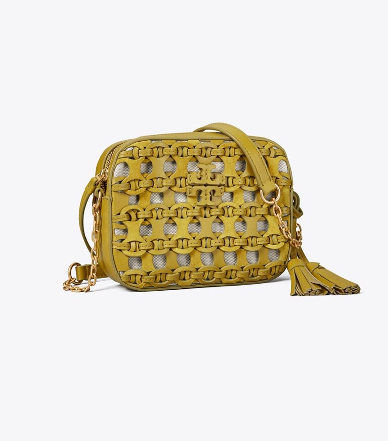 Tory Burch designer crossbody bags McGraw Die-Cut Camera Bag in ISLAND PALM angle