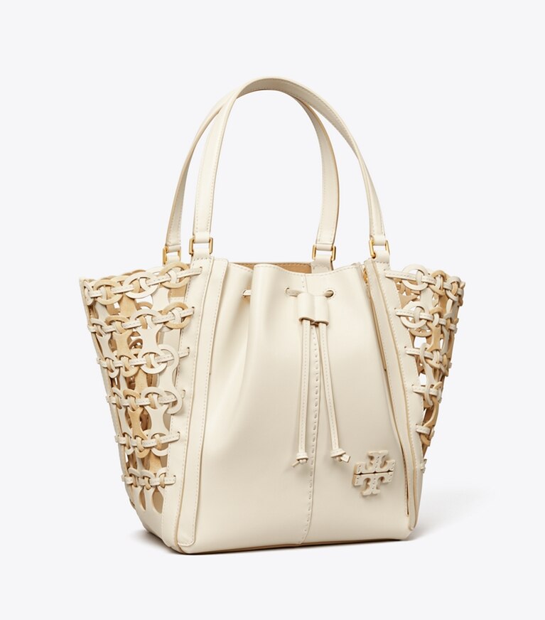 Tory Burch designer satchels McGraw Die-Cut Dragonfly, Oversized in NEW IVORY angle