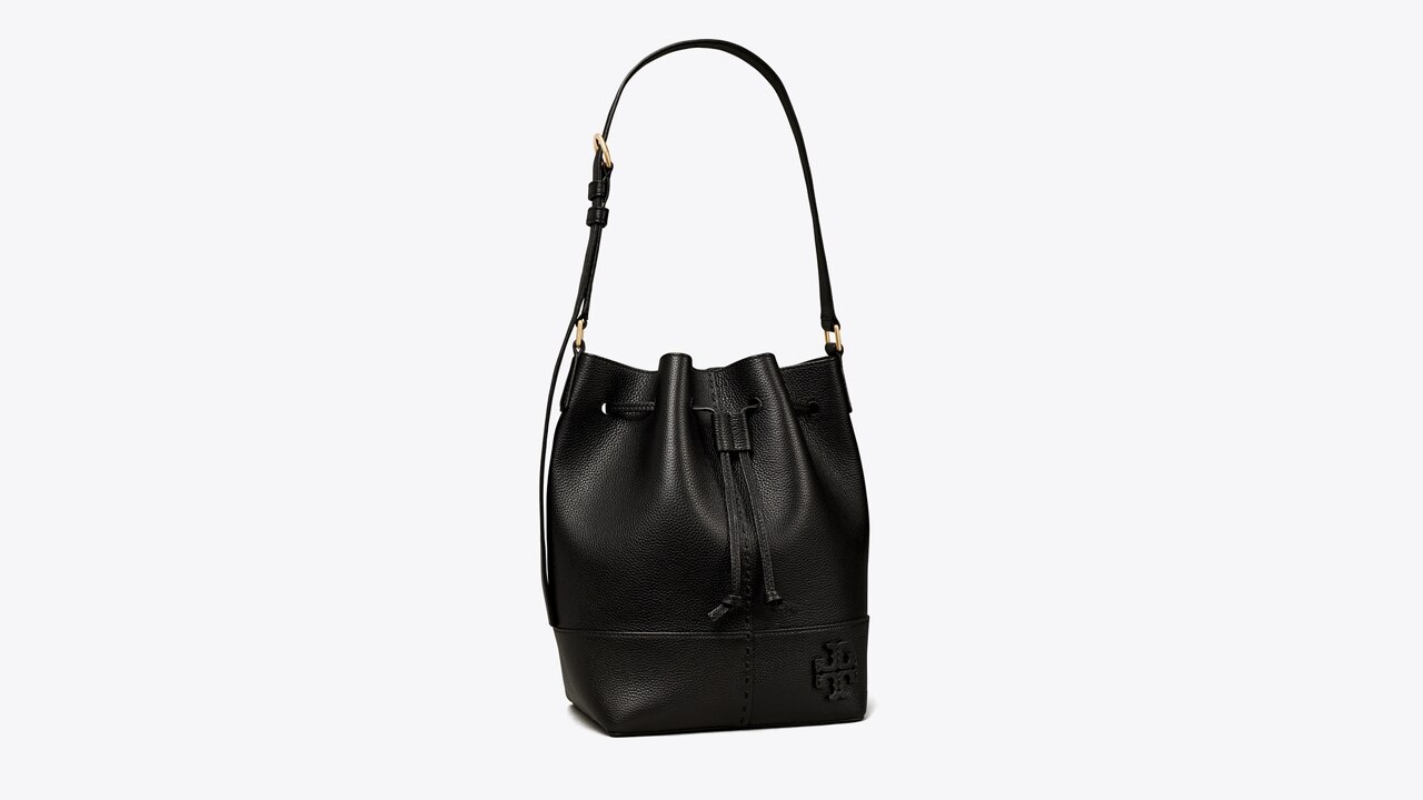 McGraw Smooth Drawstring Bucket Bag: Women's Designer Crossbody Bags