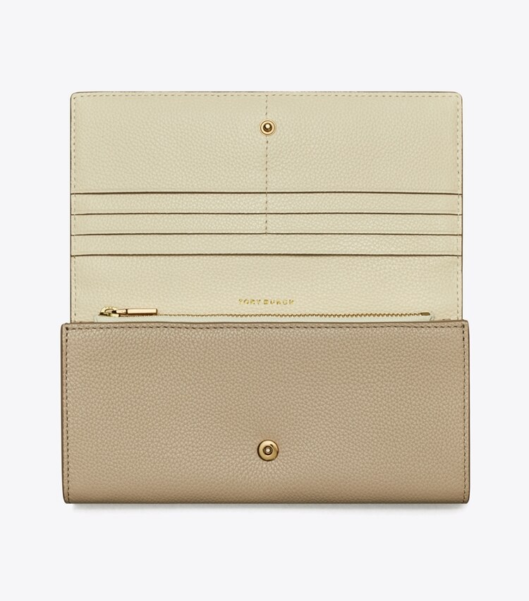 Tory Burch designer 財布 マックグロー エンベロープ ウォレット in Fresh Clay オーバーヘッド