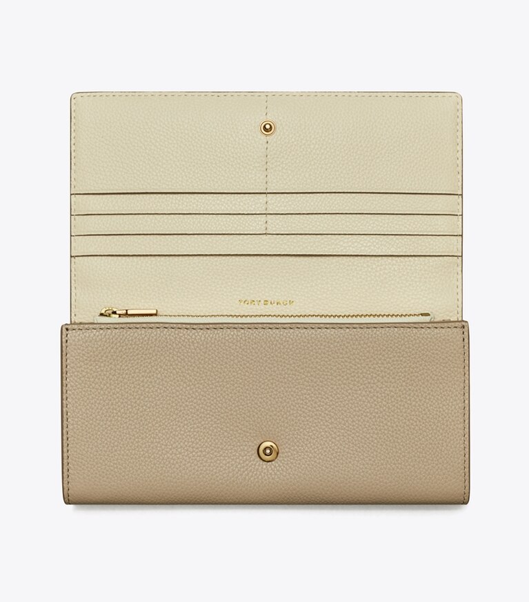 Tory Burch designer 財布 マックグロー エンベロープ ウォレット in Fresh Clay angle