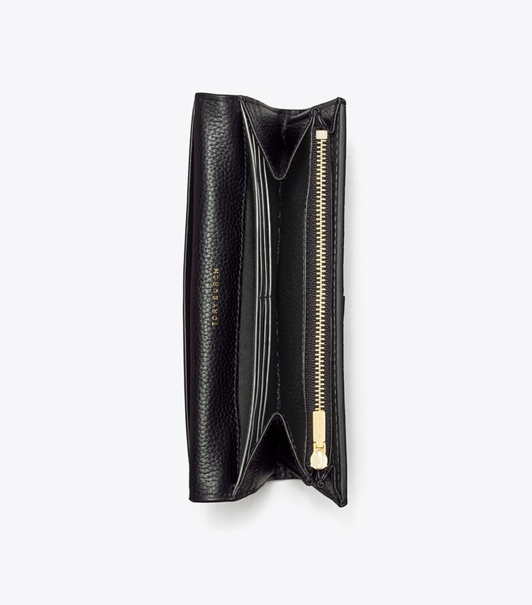 Tory Burch designer wallets McGraw Envelope Wallet in Black overhead