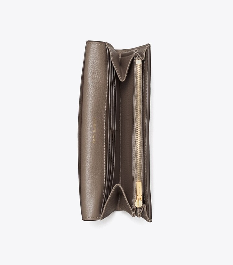 Tory Burch designer wallets McGraw Envelope Wallet in Silver Maple overhead