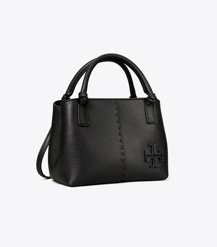 Tory Burch designer borse a spalla McGraw Mini Satchel in Black angle
