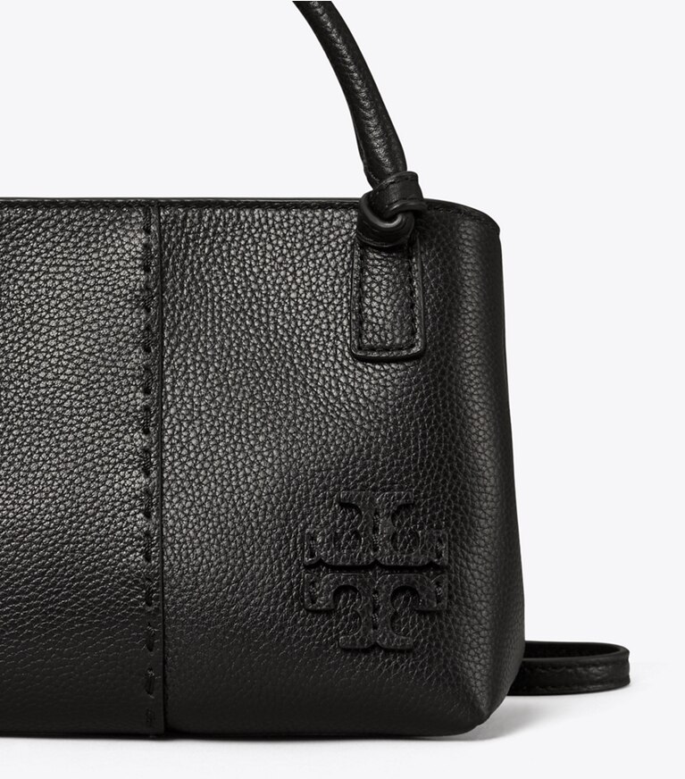 Tory Burch designer borse a spalla McGraw Mini Satchel in Black angle