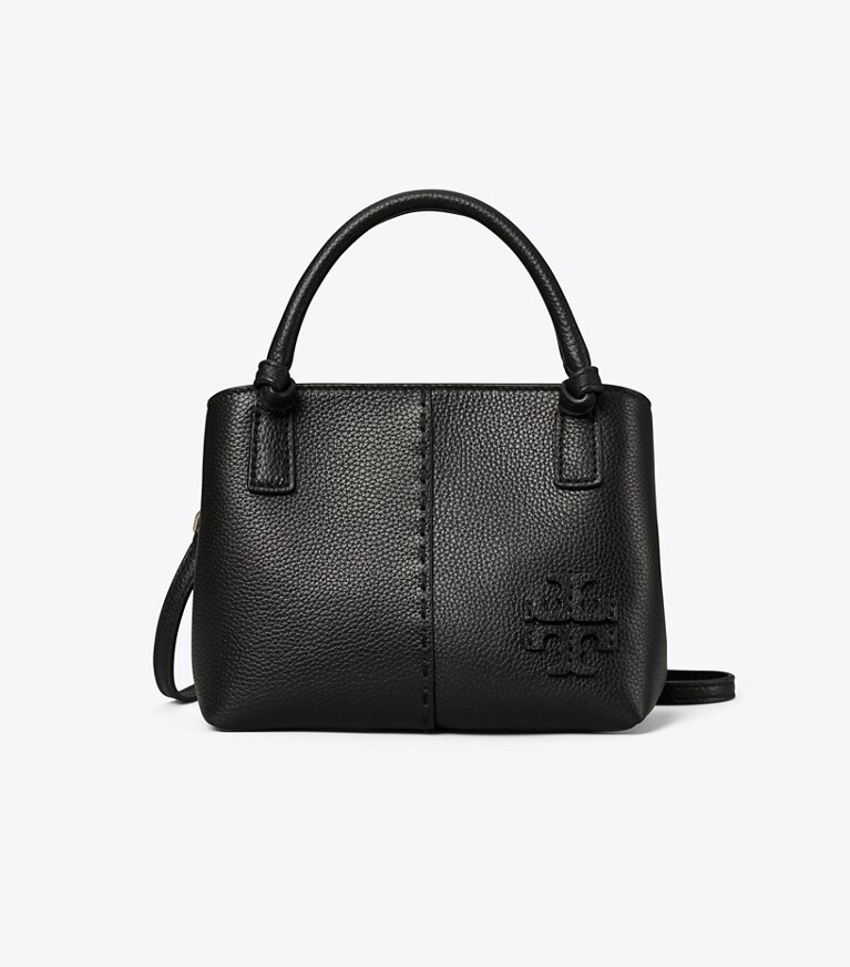 Tory Burch designer borse a spalla McGraw Mini Satchel in Black angle