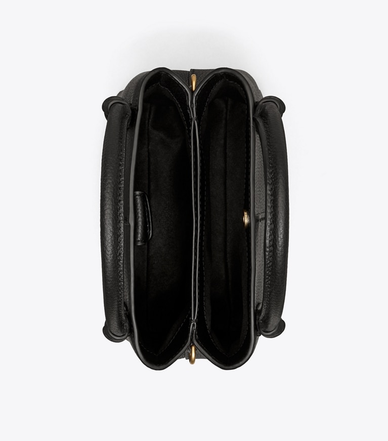 Tory Burch designer borse a spalla McGraw Mini Satchel in Black angle