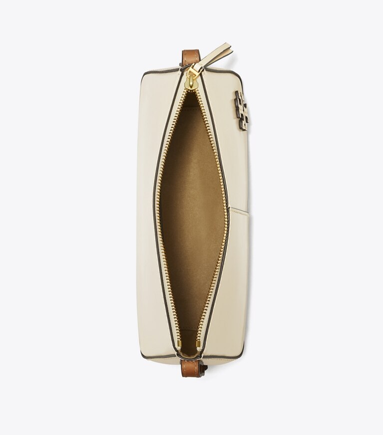 Tory Burch designer shoulder bags McGraw Spazzolato Wedge in Light Cream angle