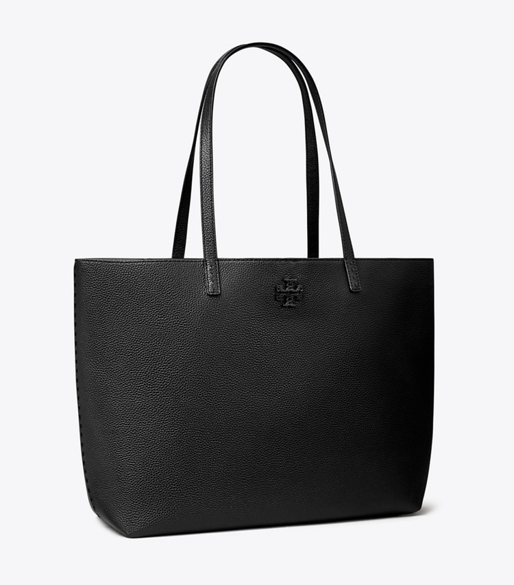 Tory Burch designer tote bags McGraw Tote in Black angle