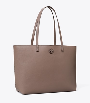 Tory Burch designer tote bags McGraw Tote in Silver Maple angle