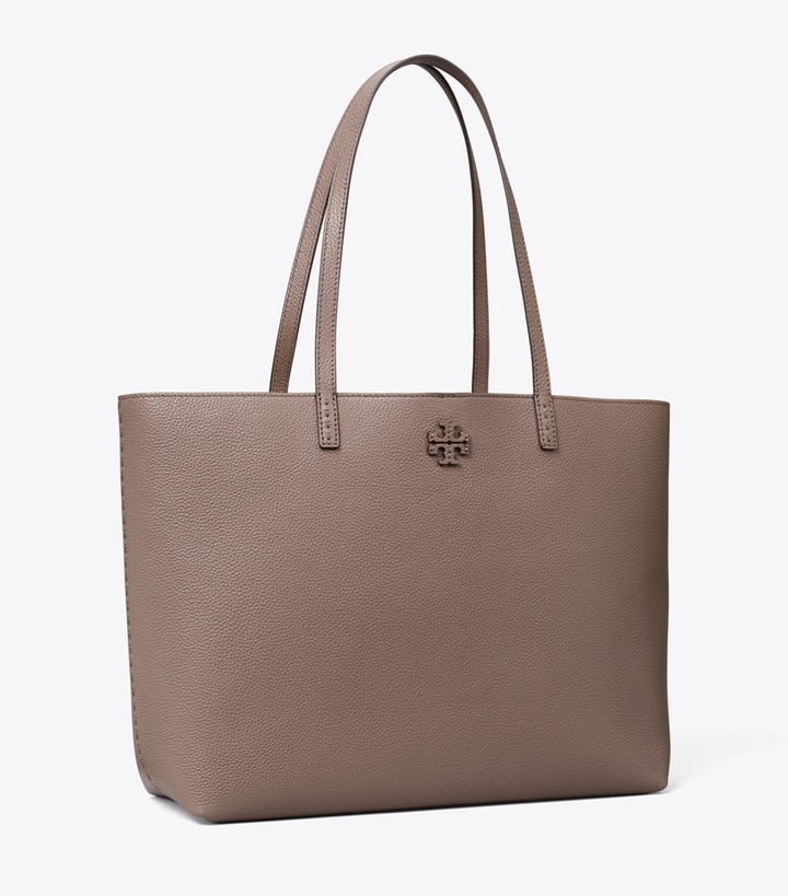 Tory Burch designer tote bags McGraw Tote in Silver Maple angle