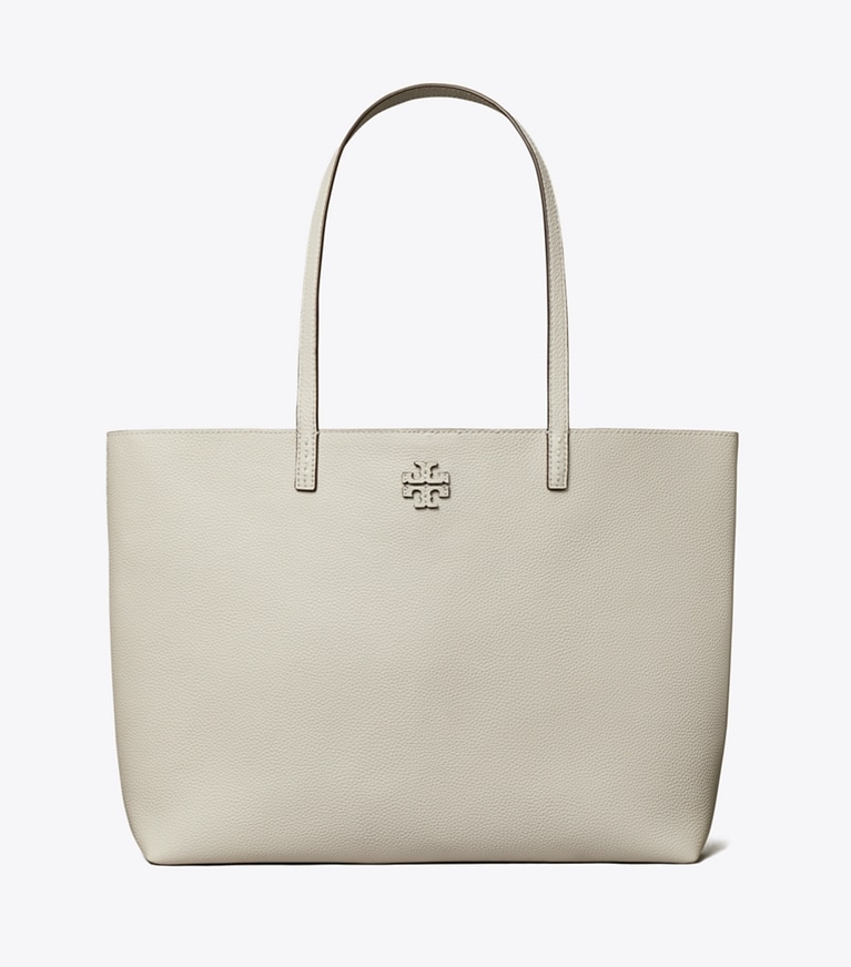 Tory Burch designer tote bags McGraw Tote in Feather Gray angle