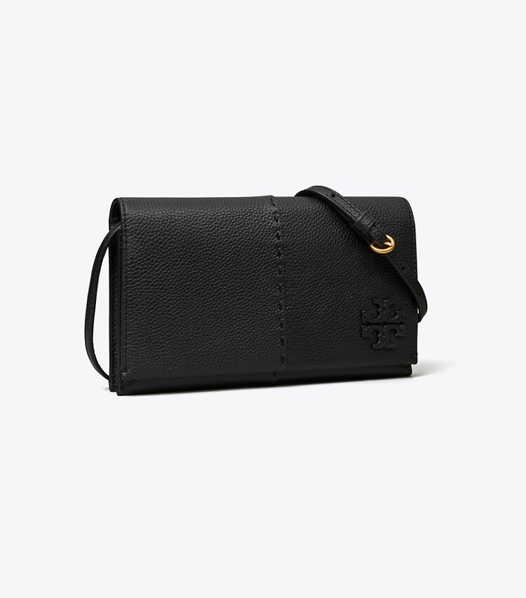 Tory Burch designer mini bags McGraw Wallet Crossbody in Black angle