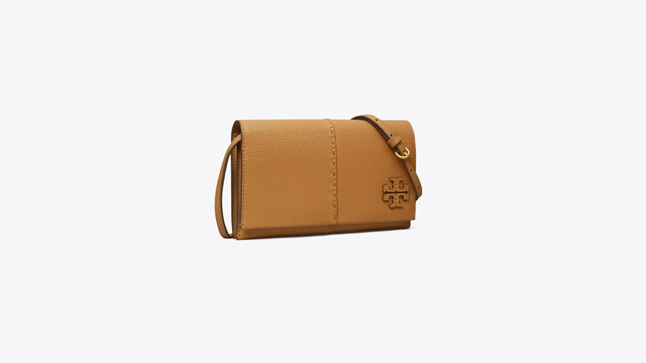 Leather TB Compact Wallet in Thistle - Women