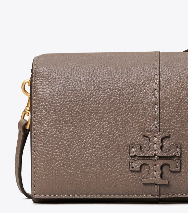 Tory Burch designer mini bags McGraw Wallet Crossbody in Silver Maple angle