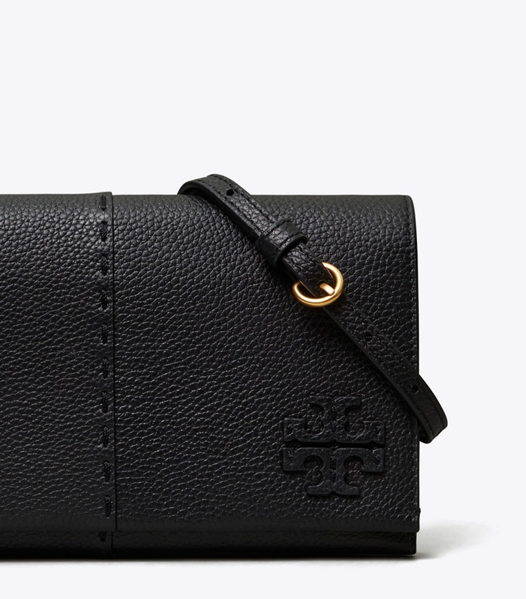 Tory Burch designer mini bags McGraw Wallet Crossbody in Black angle