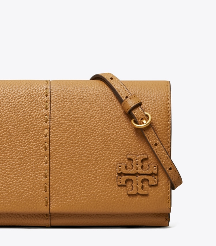 Tory Burch designer mini bags McGraw Wallet Crossbody in Tiramisu detail
