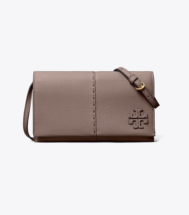 Tory Burch designer mini bags McGraw Wallet Crossbody in Silver Maple front