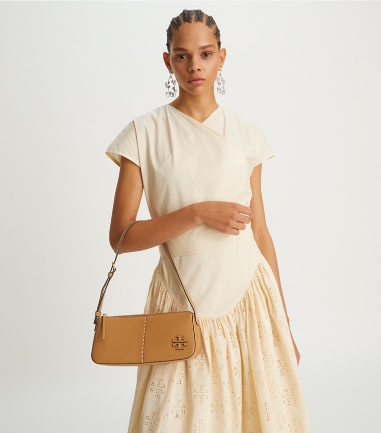 Tory Burch designer shoulder bags McGraw Wedge in Tiramisu angle
