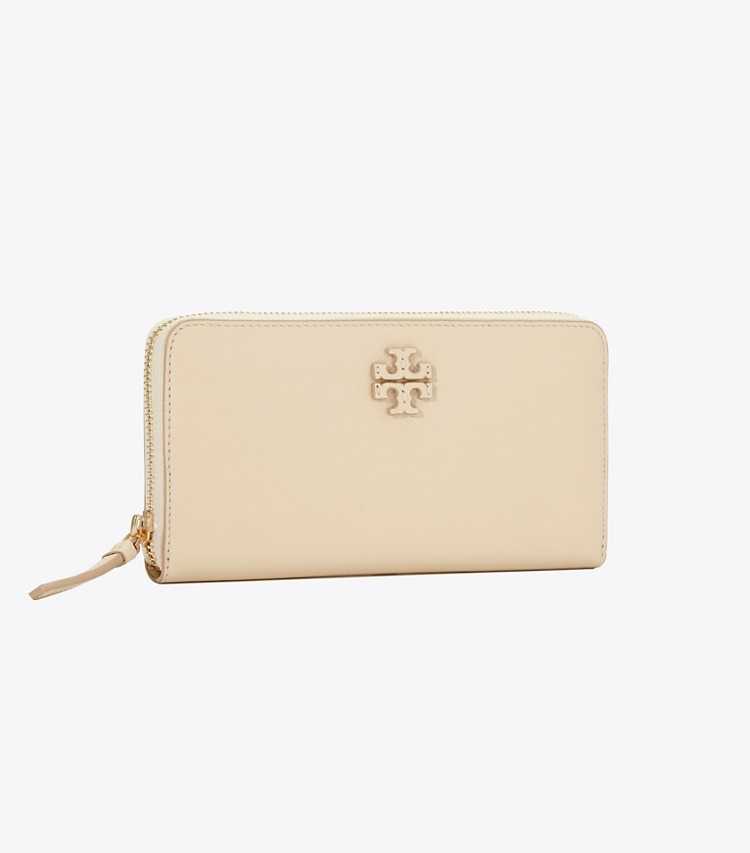 Tory Burch designer 財布 マックグロー ジップ コンチネンタル ウォレット in BRIE angle
