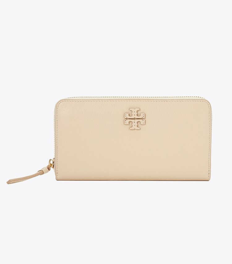 Tory Burch designer 財布 マックグロー ジップ コンチネンタル ウォレット in BRIE front