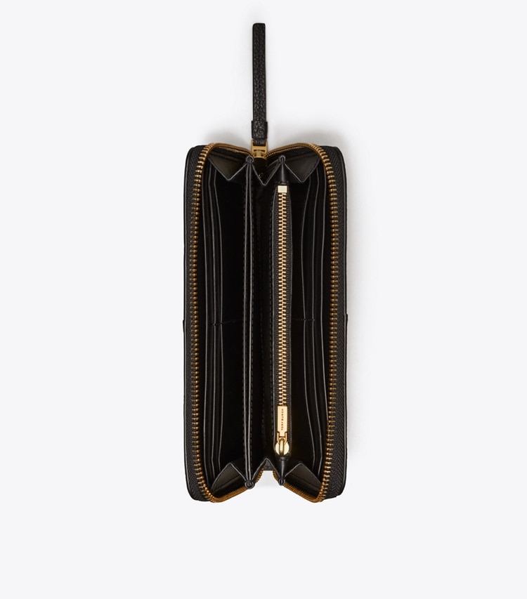 Tory Burch designer wallets McGraw Zip Continental Wallet in Black overhead