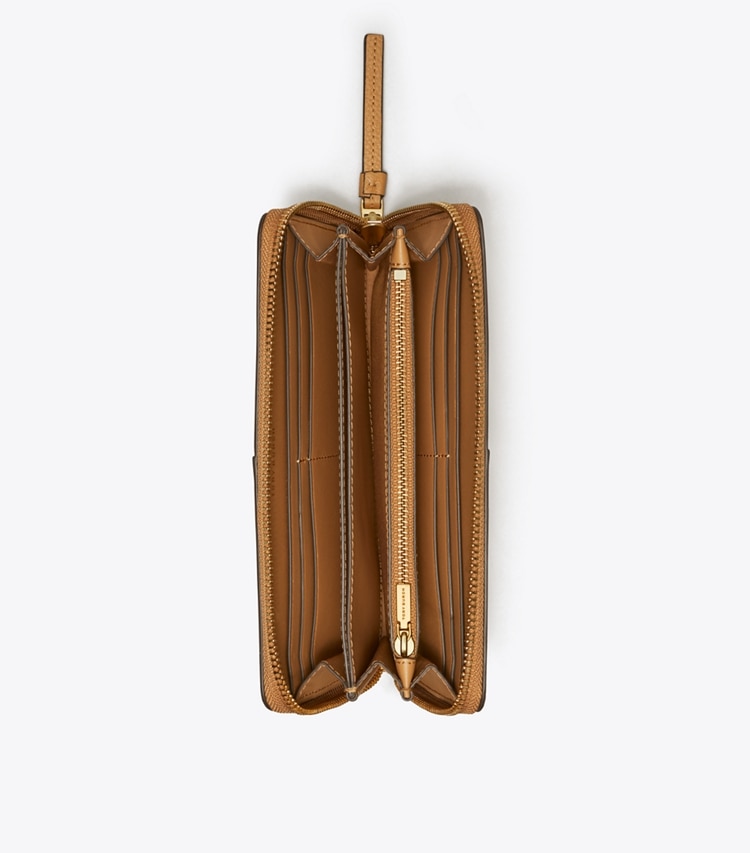 Tory Burch designer 財布 マックグロー ジップ コンチネンタル ウォレット in Tiramisu オーバーヘッド