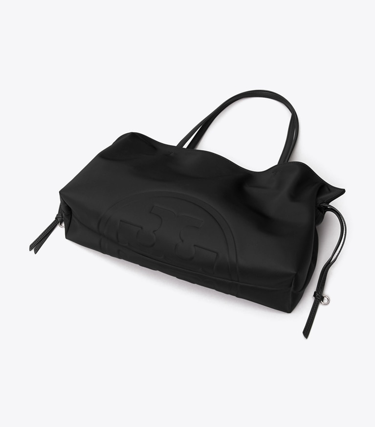 Tory Burch designer トートバッグ エラ ナイロン ドローストリング ミディアム トートバッグ in Black additional