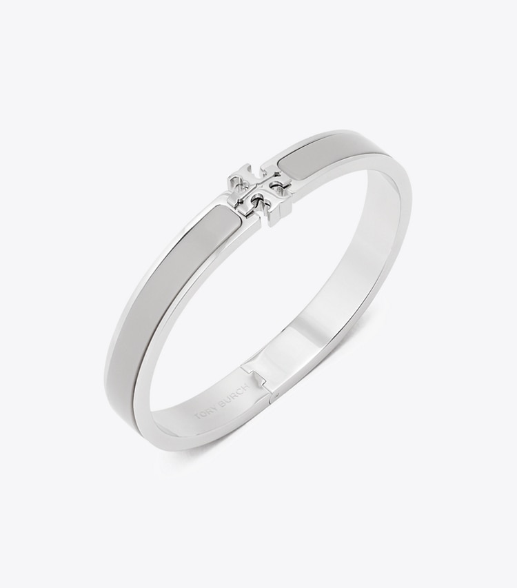 Tory Burch designer bracelets Medium Icon Bracelet in Tory Silver / Gray detail