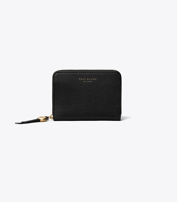 Tory Burch designer wallets Medium Leather Wallet in Black front