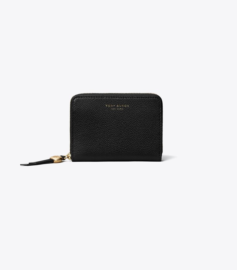 Tory Burch designer wallets Medium Leather Wallet in Black front