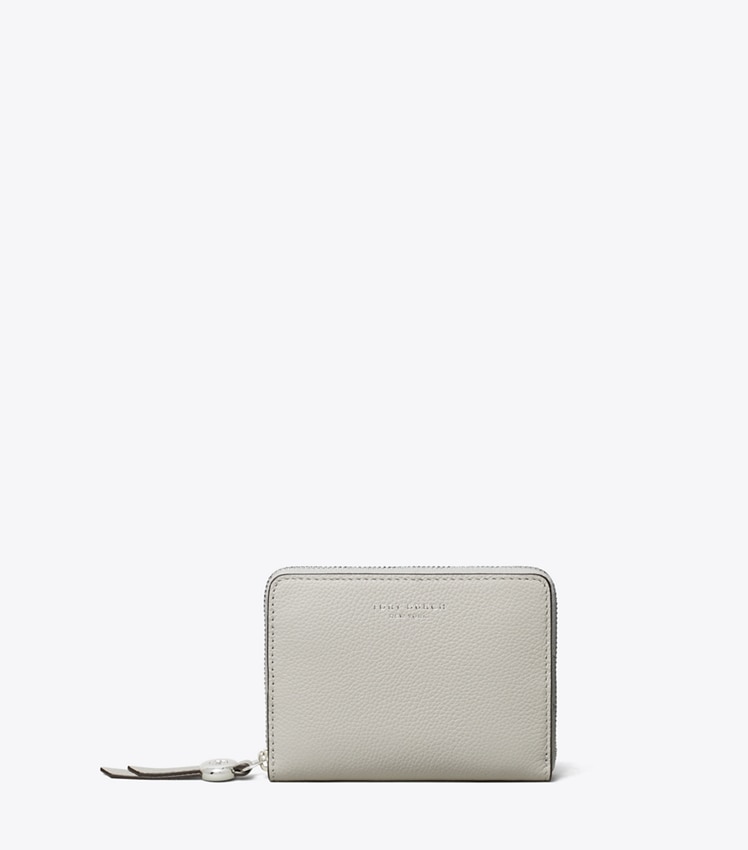 Tory Burch Medium Leather Wallet — Dove Gray