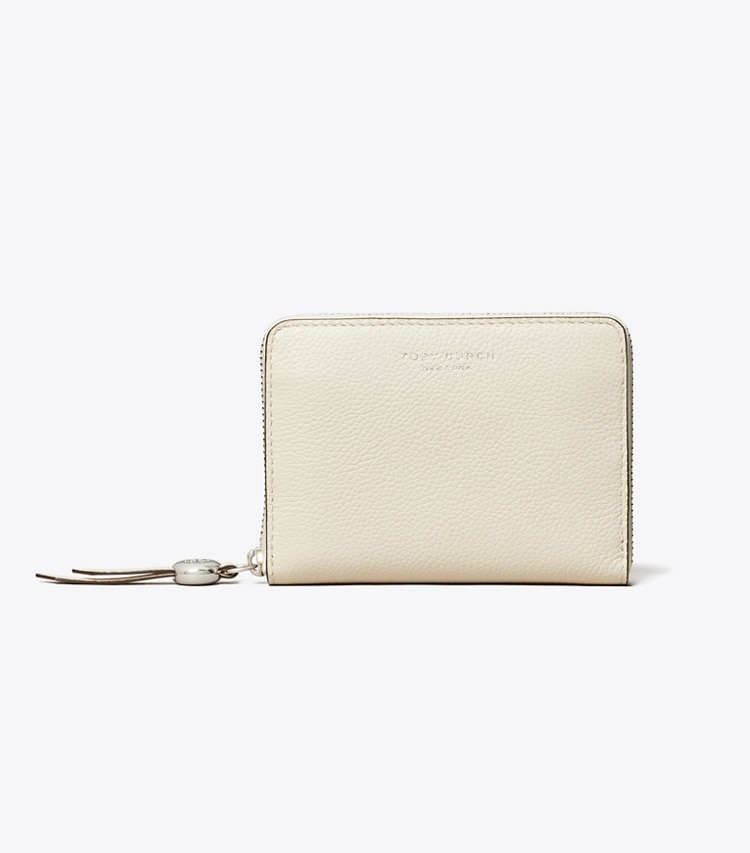 Tory Burch designer wallets Medium Leather Wallet in Light Cream front