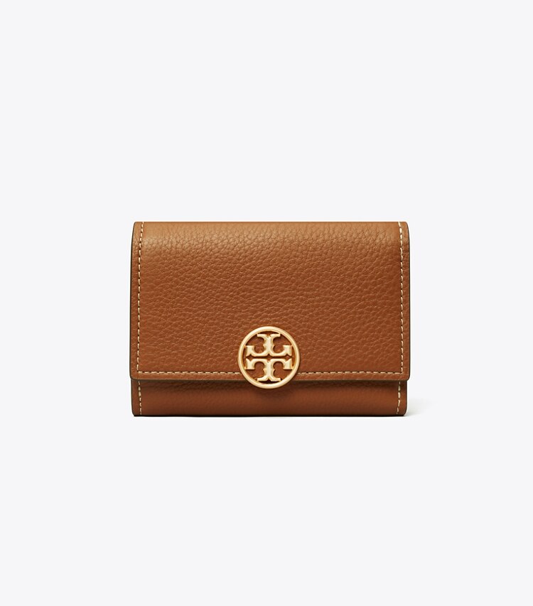 Tory Burch designer wallets Medium Miller Flap Wallet in Light Umber front