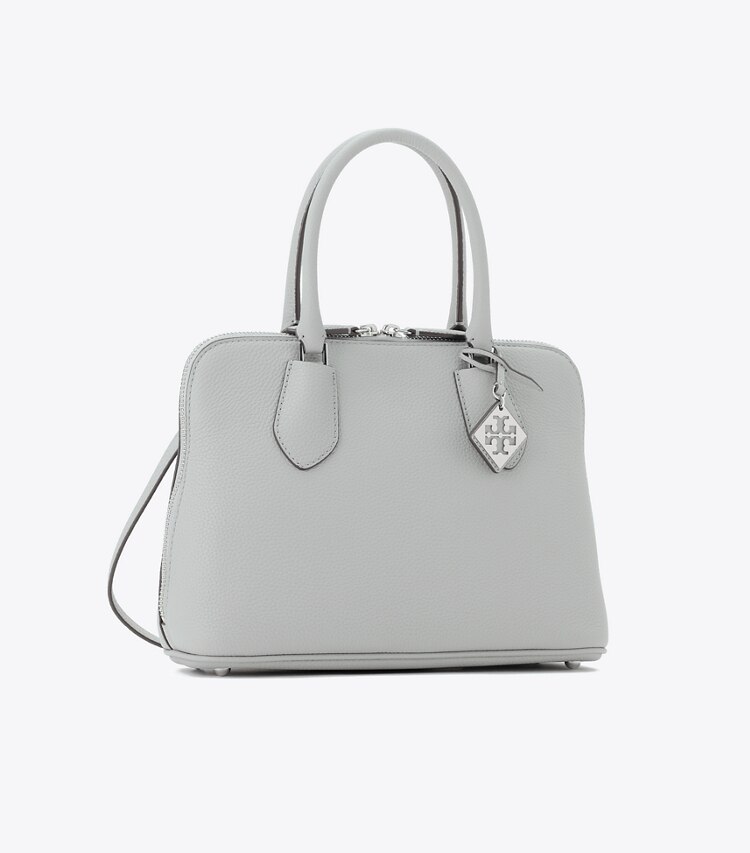 Tory Burch designer サッチェルバッグ スウィング ペブルド ミディアムバッグ in Light Granite angle