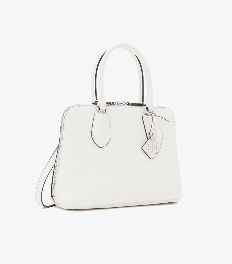 Tory Burch designer サッチェルバッグ スウィング ペブルド ミディアムバッグ in White angle