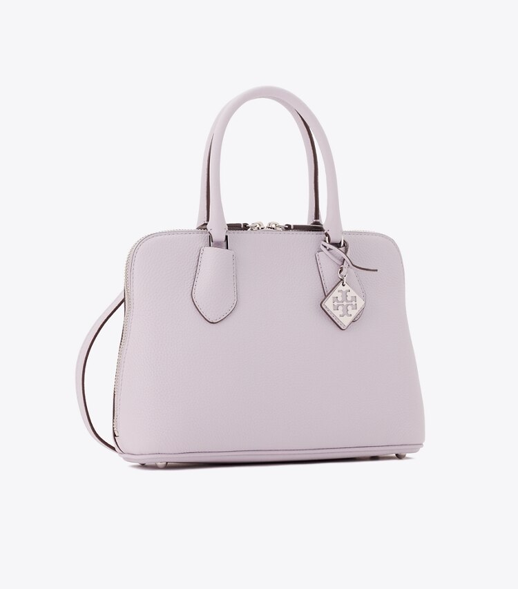 Tory Burch designer サッチェルバッグ スウィング ペブルド ミディアムバッグ in Pale Purple angle